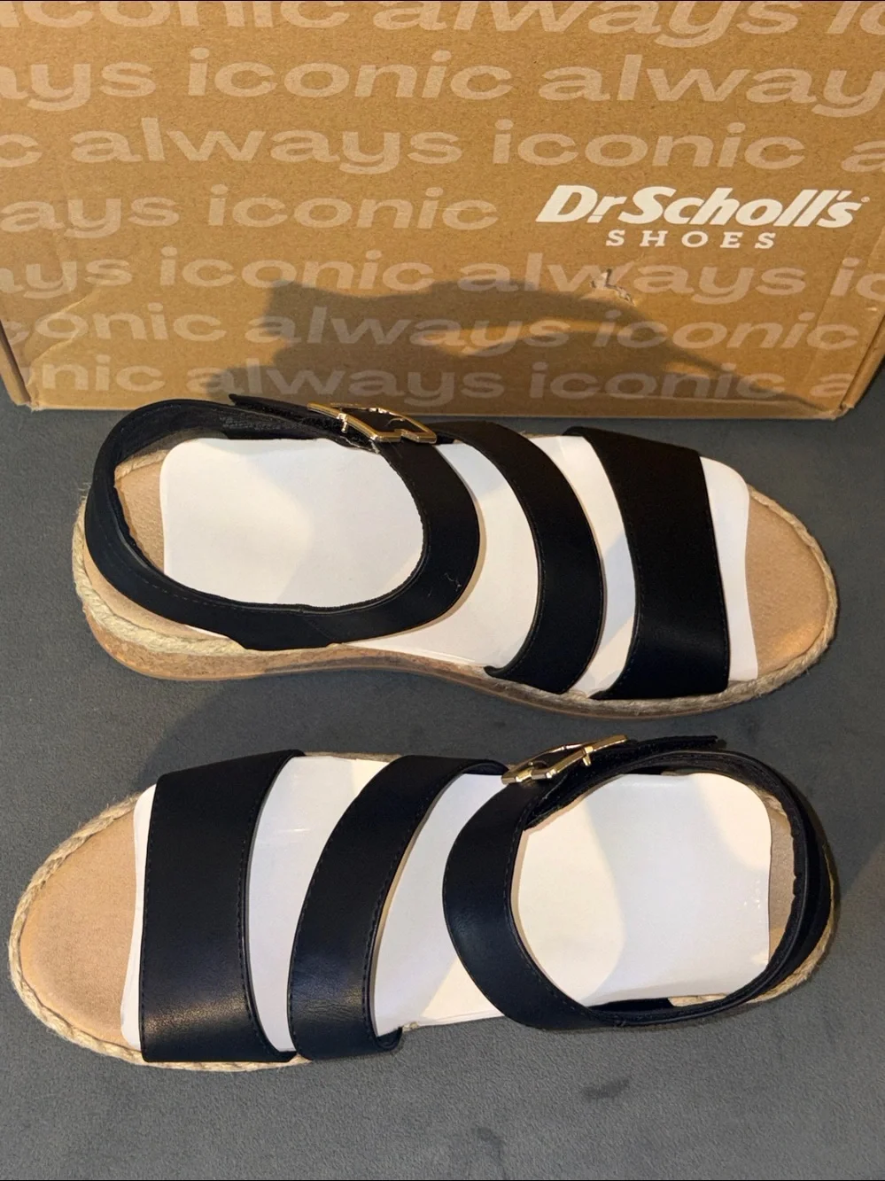 Ellie Black Strappy Wedge Heel Sandal